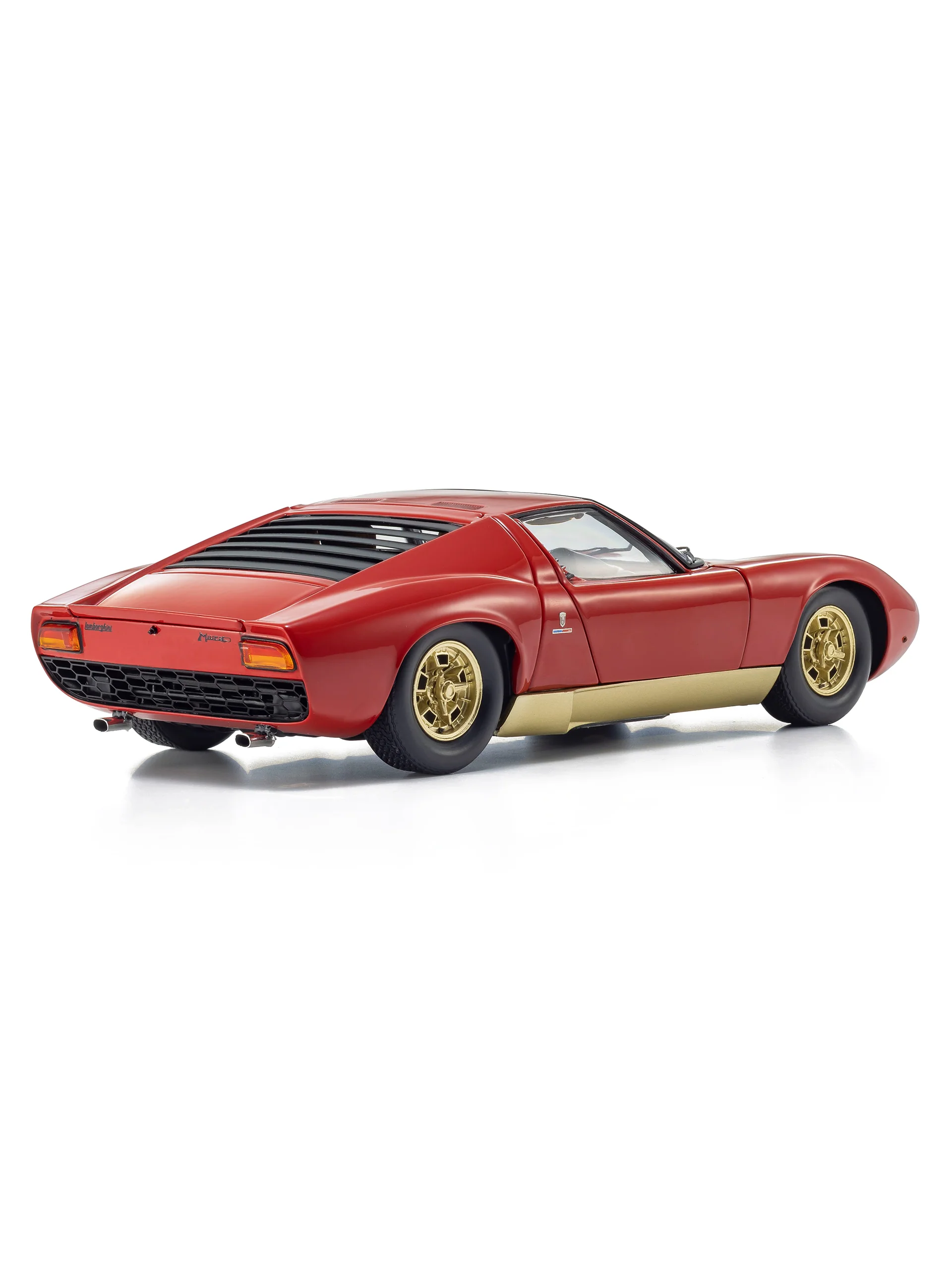 Red and gold Miura P400 model car, scale 1:18 - Image 2