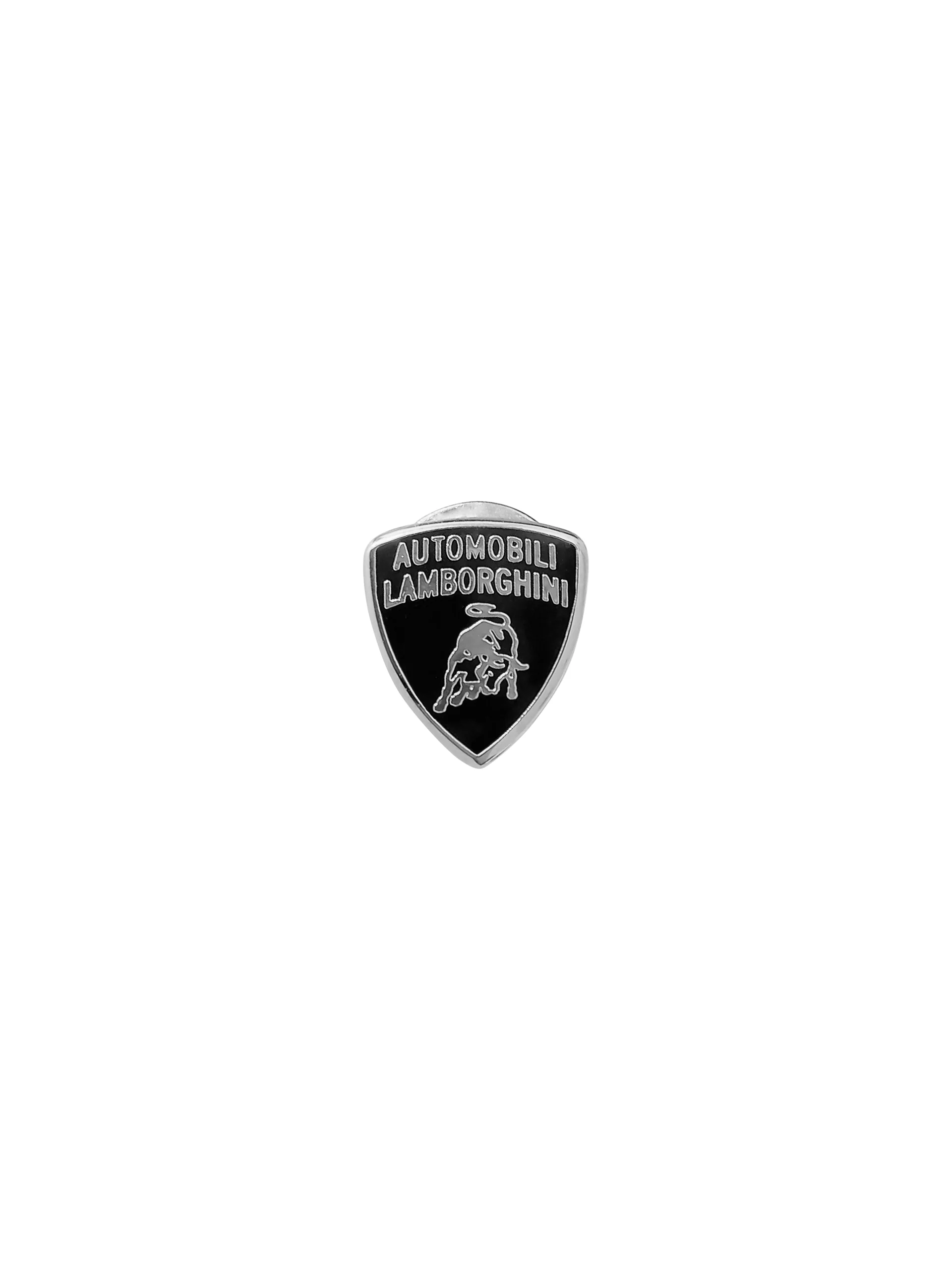 Shield logo metal pin silver finish